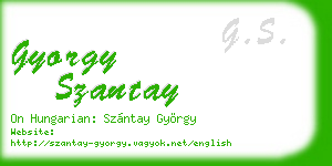 gyorgy szantay business card